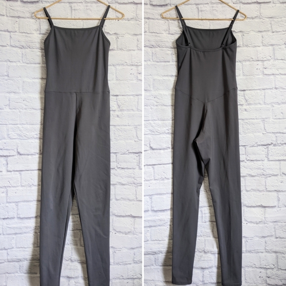 Girlfriend Collective Cami Unitard M Moon Gray Yoga Pilates Jumpsuit Athletic - Picture 2 of 9